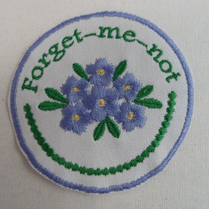 Forget Me Not Flowers Embroidered Iron-on Patch