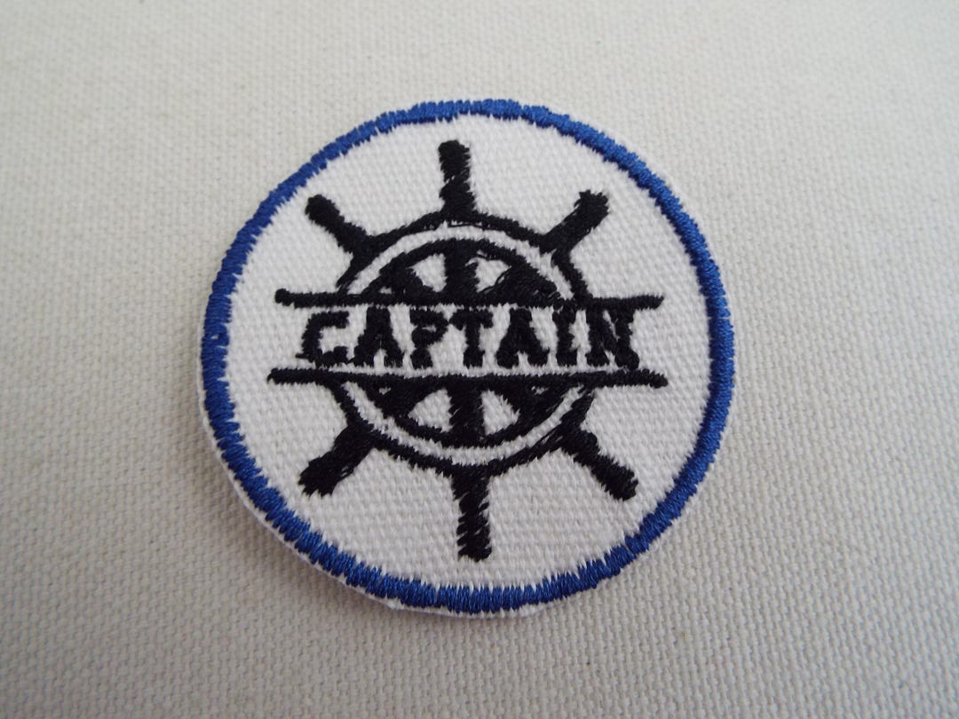 Captain Ship's Wheel Embroidered Iron-on Patch - Etsy
