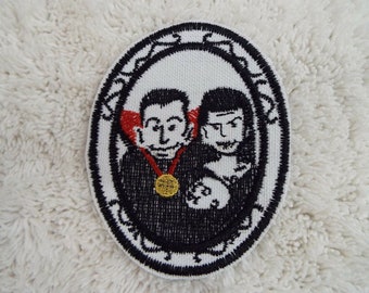 Vampir Dracula Familien Portrait Halloween Aufnäher zum Aufbügeln
