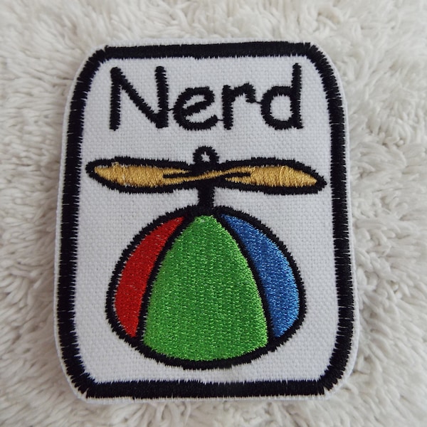 Nerd Propeller Cap Hat Patch thermocollant