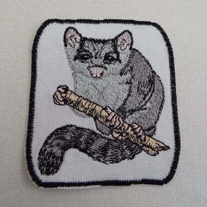 Può includere: Toppa ricamata con un planatore dello zucchero grigio e bianco che tiene un ramo. La toppa ha un bordo nero ed è perfetta per aggiungere un tocco di fantasia ai tuoi effetti personali.