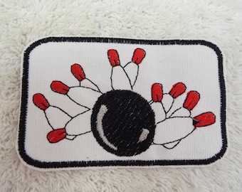Bowling Ball Pins Embroidery Iron-on Patch