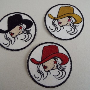 Fancy Cowgirl Hat Embroidered Iron On Patch