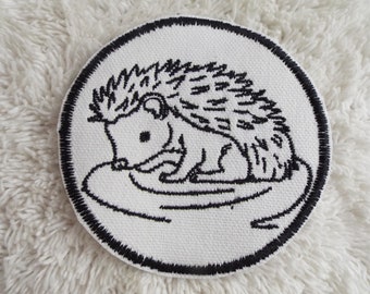 Hedgehog Embroidered Iron On Patch