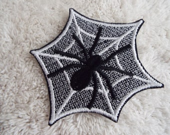Spider Web Halloween Embroidered Iron On Patch