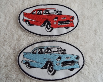 Hot Rod Car Embroidered Iron On Patch