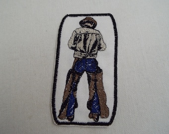 Western Cowboy Backside Man Iron-on Patch