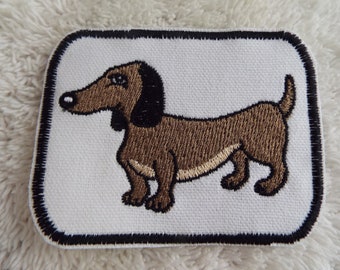 Dachshund Dog Embroidered Iron On Patch