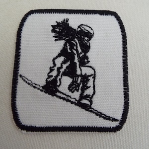 Skier Snowboarder Embroidery Iron-on Patch