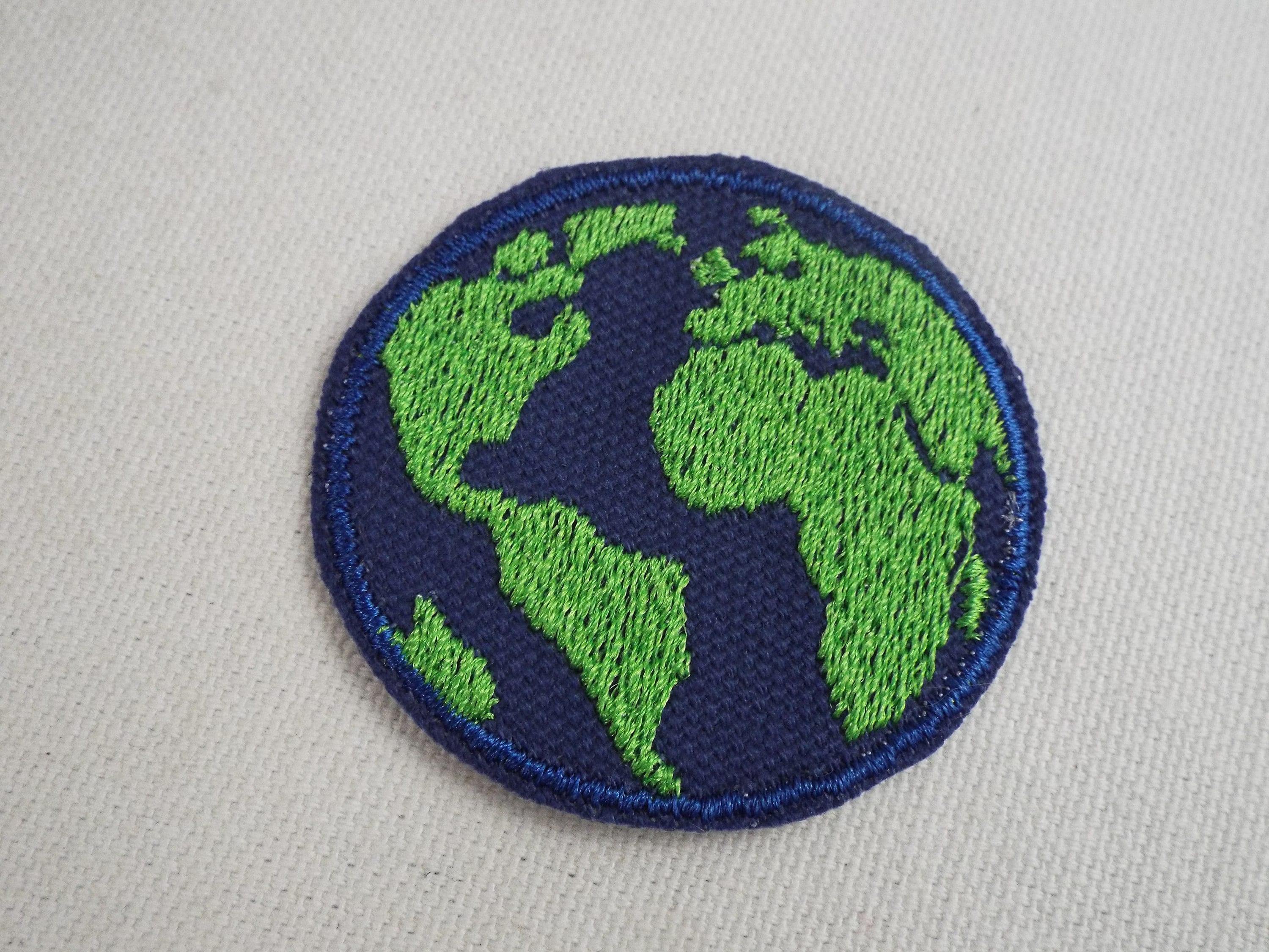 Earth Globe Iron on Screen Print Transfers for fabrics World Map