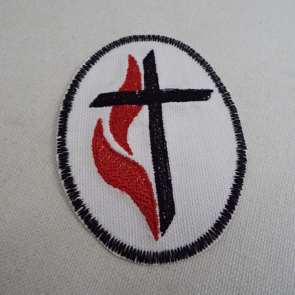 "Gestickter Aufnäher ""Methodist Cross""."