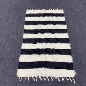 Handmade Turkish Tulu Rug: 2x4 ft Vintage Kilim, Boho Decor