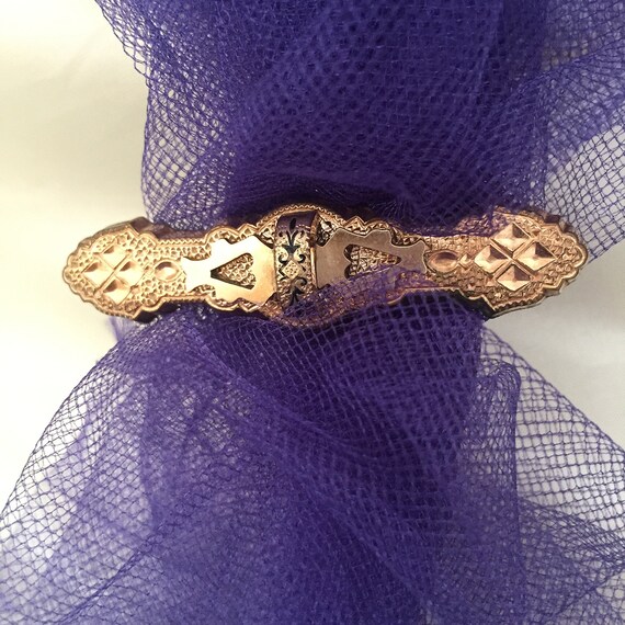 Rare Embossed Hair Clip. Gold Fill from the 1880’… - image 9