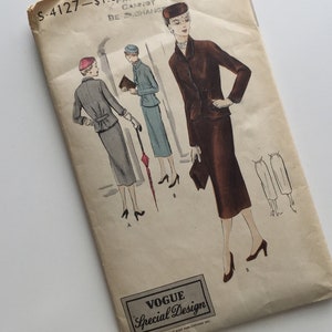 Vogue Special Design Pattern No. 4127. Nowy wygląd lat 50. Rozmiar 12. Zakupiony w Lord & Taylor. Zawiera metki Vogue Cloth.