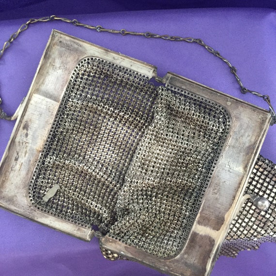 Whiting & Davis Co. Mesh Silver Toned Purse. 1930… - image 4