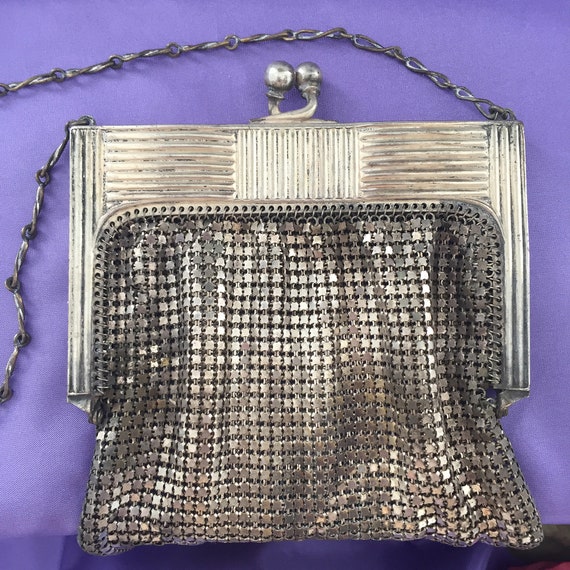 Whiting & Davis Co. Mesh Silver Toned Purse. 1930… - image 8