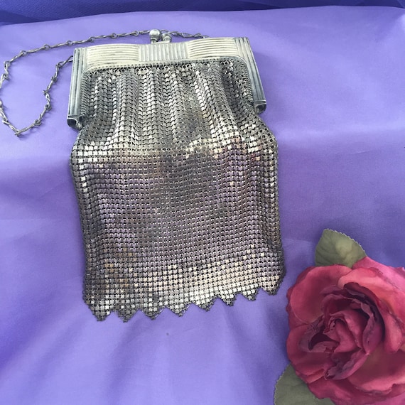 Whiting & Davis Co. Mesh Silver Toned Purse. 1930… - image 10