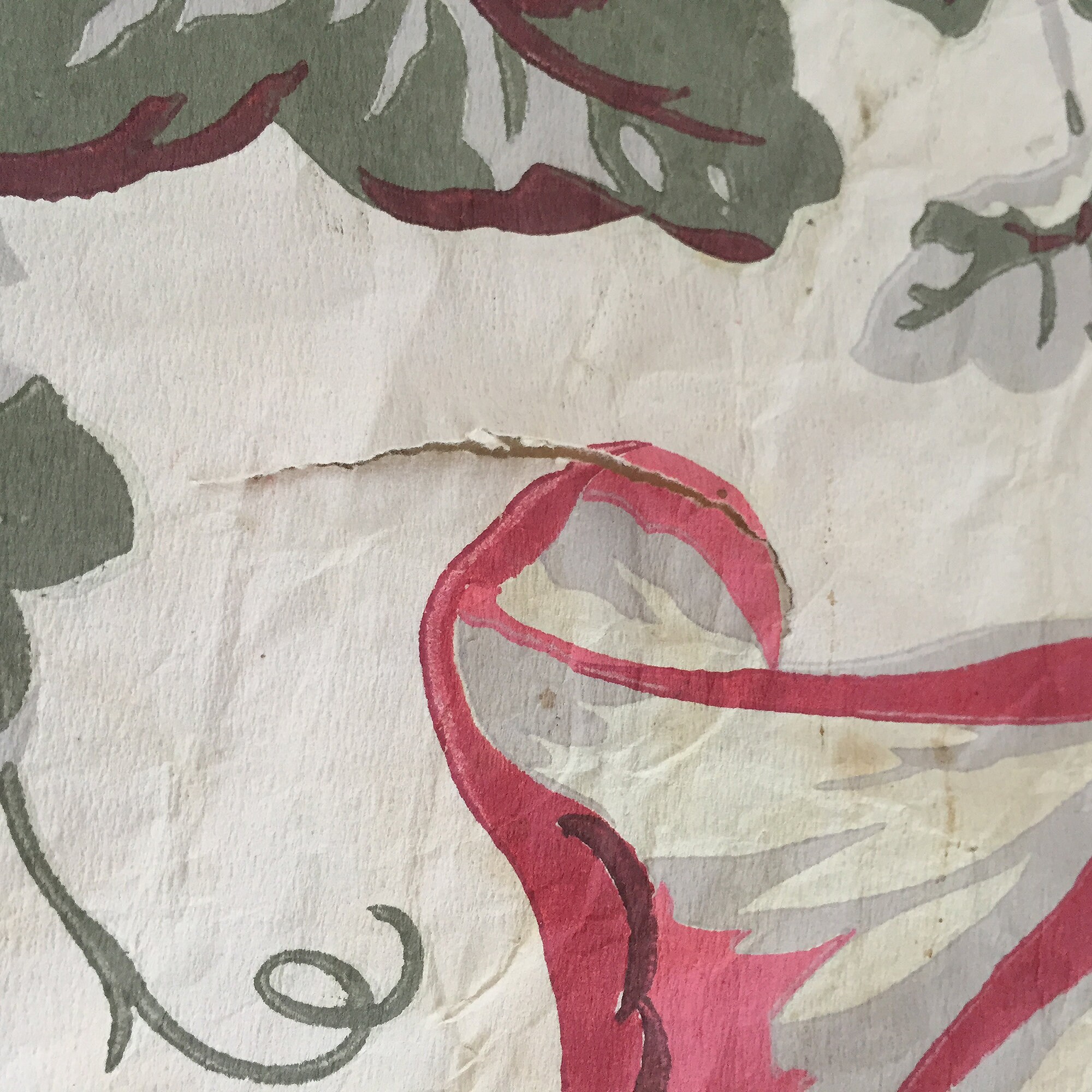 Paper Drapery Paper Drapery 1940s WWII Rationing Item. Morning Glory Motif. Two 28 X ...