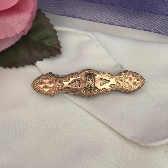 Rare Embossed Hair Clip. Gold Fill from the 1880’… - image 2