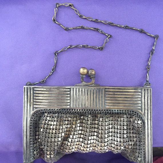 Whiting & Davis Co. Mesh Silver Toned Purse. 1930… - image 7