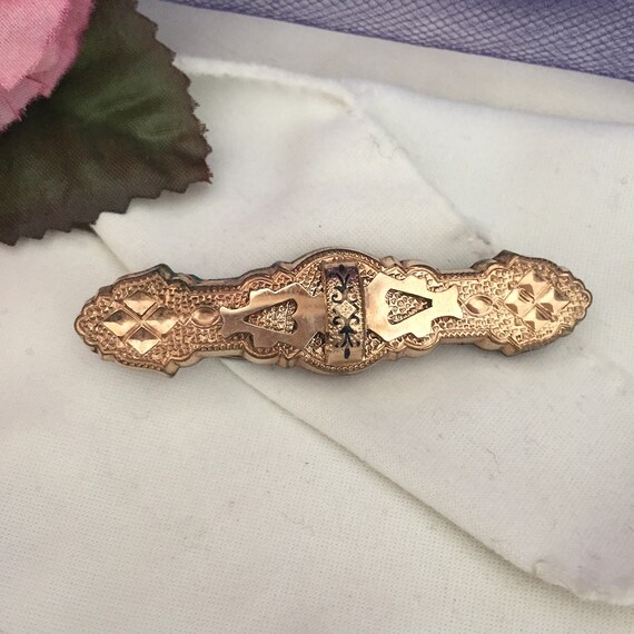 Rare Embossed Hair Clip. Gold Fill from the 1880’… - image 3