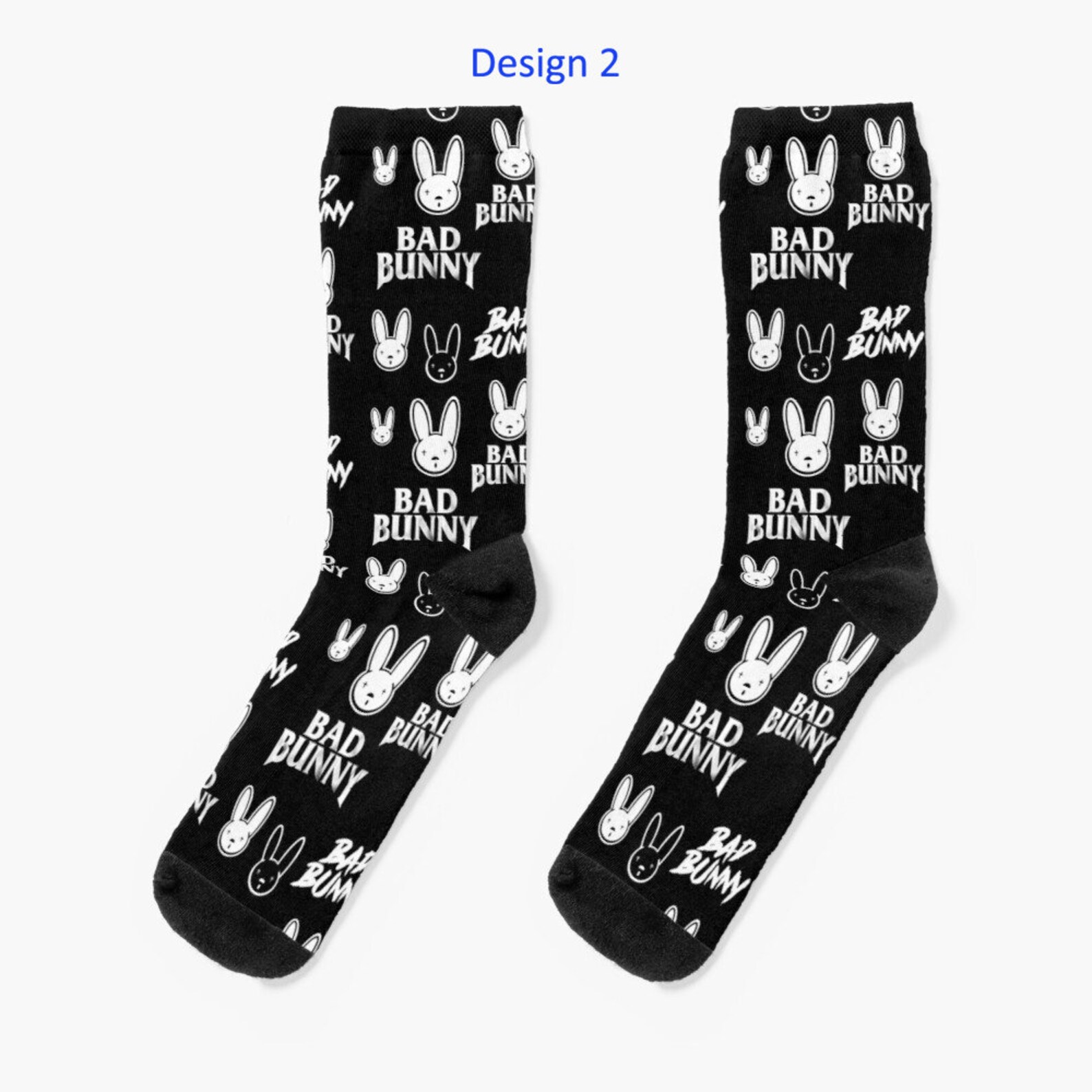 Bad Bunny Unisex Socks BadBunny Logo Conejomalo Socks Adult Etsy