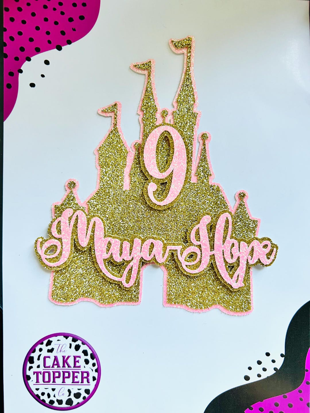 Personalised Princess Castle Themed Cake Topper With Name & Age ...