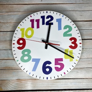 Adorable Wooden Clock for Kids Room - Educational & Fun Wall Decor