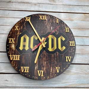 AC DC gifts - rock lover wall clock, Unique ACDC wall decor - music lover gift