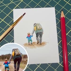 Custom Personalised Family Portrait – Watercolour Style