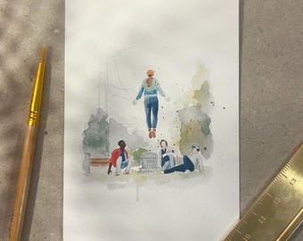 ST Max Cemetery Mini Watercolor Portrait Print – Limited Edition Art