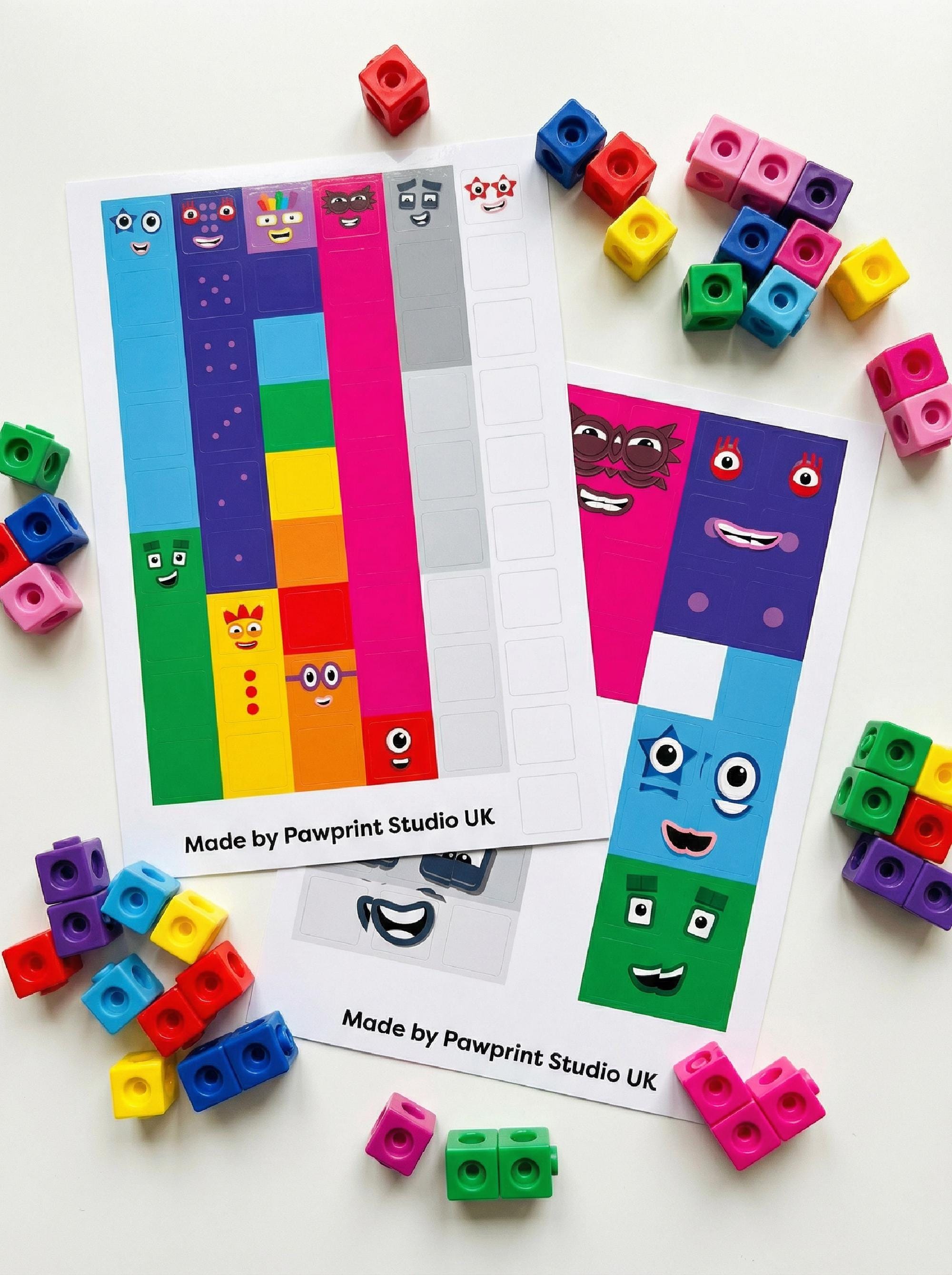 Kids Maths Sticker Sheet Set 1–10 | Educational Number Blocks Stickers ...