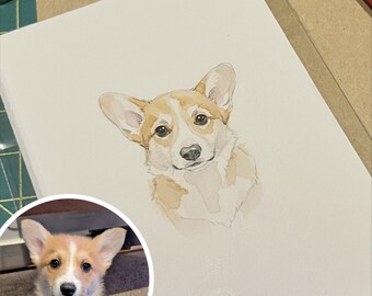 Custom Personalised Pet Memorial Portrait – Watercolour Style | Dog & Cat Remembrance Gift | Rainbow Bridge Keepsake