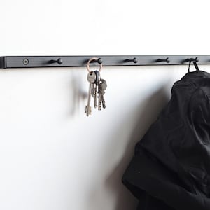 Metal wall mounted coat rack with hooks Industrial entryway shelf Modern wandgarderobe metall Bathroom towel rail Unique hallway furniture