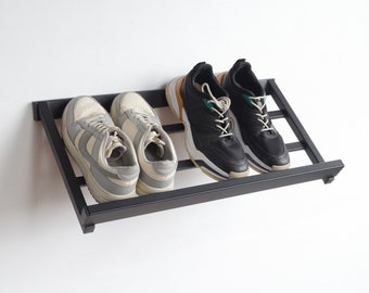 Entrada montaje en pared estante de zapatos de metal Industrial schuhregal metal Organizador de pasillo moderno Estantes de botas personalizados regalo Pequeña decoración del hogar de la granja