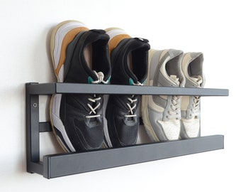 Wall mounted metal shoe rack Entryway shoe organizer Industrial shoe shelf for hallway decor Outdoor shoe rack gift Custom shoe organization