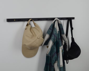 Porte-manteau mural en métal avec étagère Porte-cintre à vêtements Cadeau de rack récupéré rustique Étagère d’entrée industrielle avec crochets Sèche-serviettes en bois