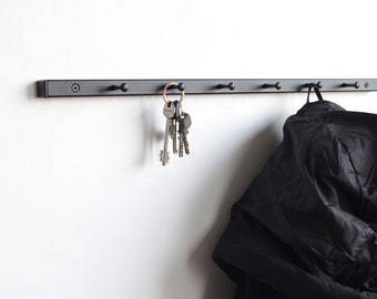 Metal Wall Mounted Coat Rack: Industrial Entryway Organizer