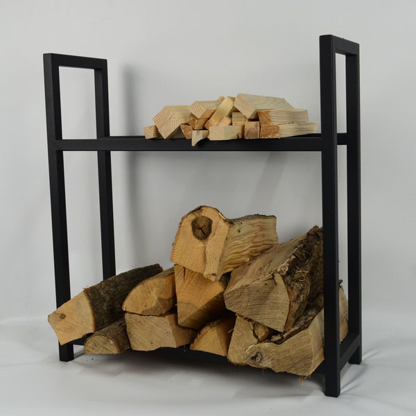 Indoor Metall Brennholz Holz Halter Custom Outdoor Regal für Holz Aufbewahrung Industrial Kamin Kamin Mantel Weihnachten Metall Regal Geschenke Schwarzer Stand