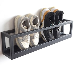 Wall metal shoe rack for entryway storage Industrial schuhregal open shelf Hallway shoe organizer Outdoor boot shelf Unique heel home decor