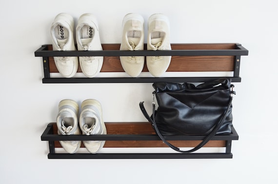 Industrial Shoe Rack, Entryway Organization