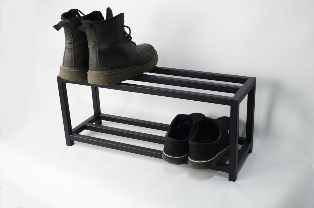Hallway 2 Tier Metal Shoe Rack Entryway Modern Custom Shoe Organizer