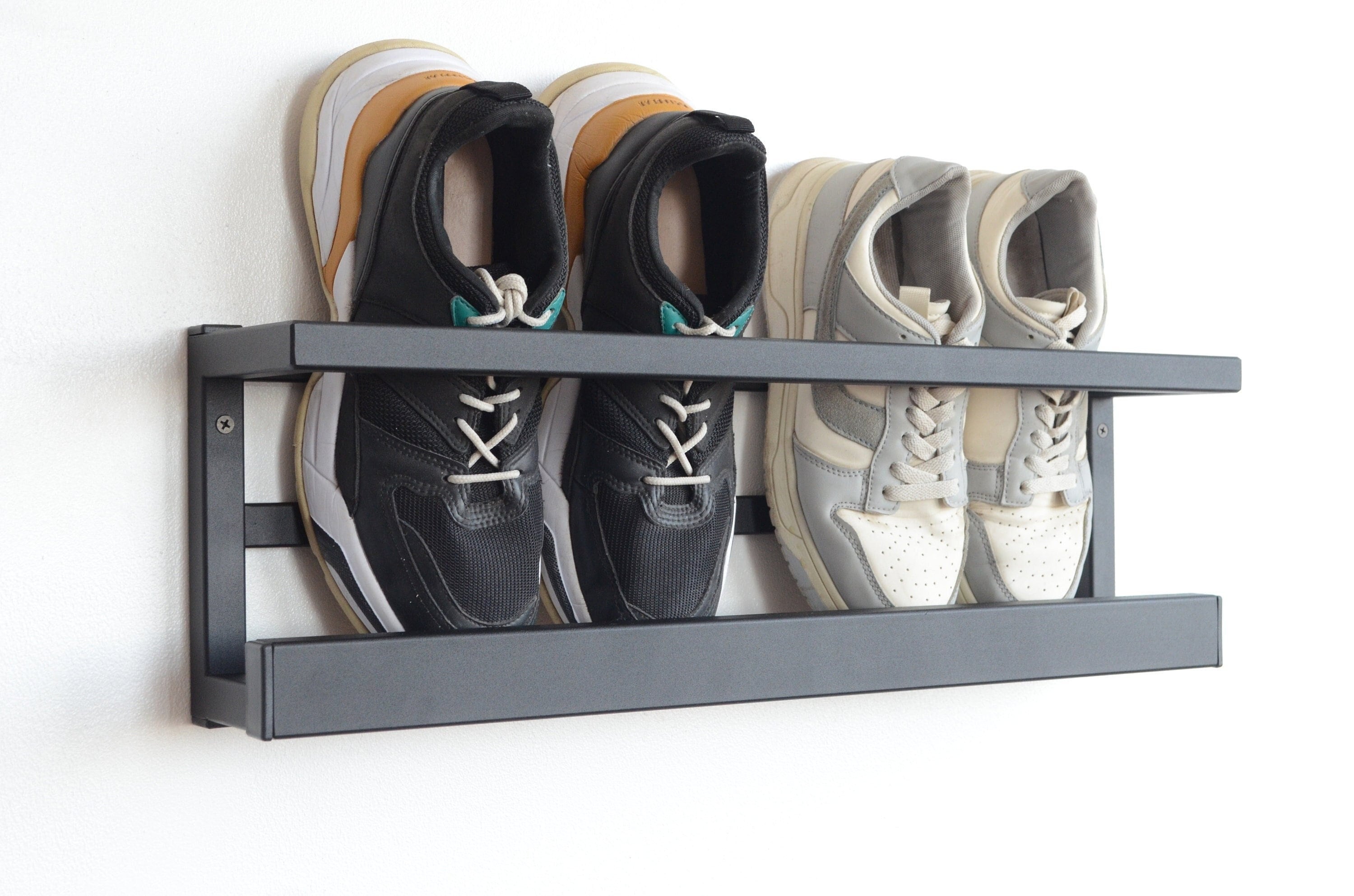 Wall Mounted Shoe Rack/storage Unit Dulux Diamond Satinwood -   Closet  shoe storage, Wall mounted shoe storage, Shoe storage unit