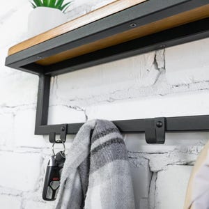 Metal entryway wall mount coat rack with shelf, Choose your color and size