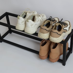 Entryway metal shoe storage Industrial shoe rack Hallway shoe storage Reclaimed custom shoe rack Schuhregal for home decor Housewarming gift