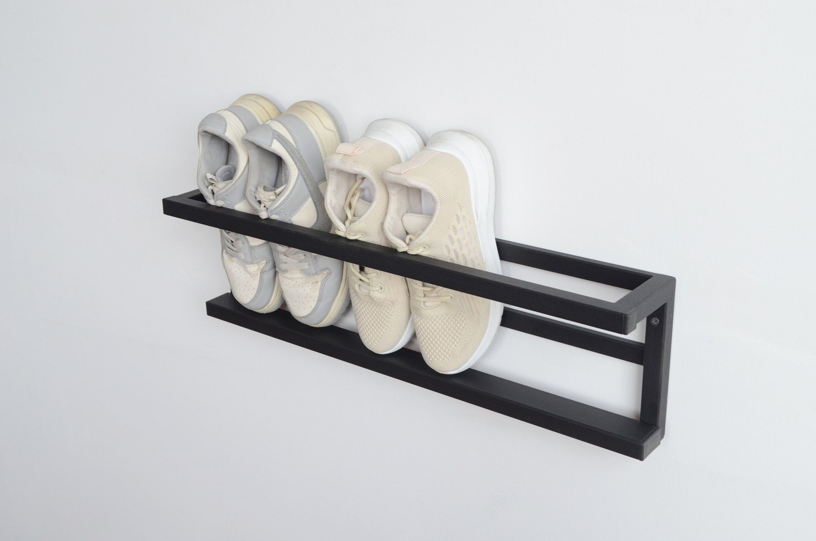 Fresh Look at Entryway Metal Wall Mounted Shoe Storage Unique Open Floating