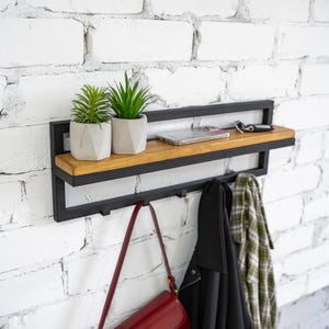 Wandgarderobe aus Metall mit Haken, Wandgarderobe für den Flur, Wandgarderobe aus Metall