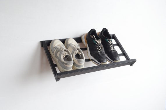 Set of 2 Black Metal Pipe Hanging Shoe and Boot Rack Shelves, Wall Mou –  MyGift