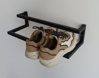 Handmade Industrial Metal Wall Mount Shoe Rack: Entryway Organizer