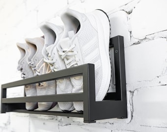Industrial black metal wall mount shoe rack Entryway schuhregal Metal custom hallway shoe organizer Floating shoe rack Modern shoe rack gift